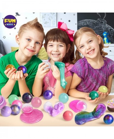 25 Variety Slime Balls Party Favors FunKidz Bulk Premade Soft Small Slime Toys Gifts for Kids Girls Boys Includes Galaxy Fluf...