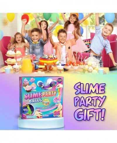 25 Variety Slime Balls Party Favors FunKidz Bulk Premade Soft Small Slime Toys Gifts for Kids Girls Boys Includes Galaxy Fluf...