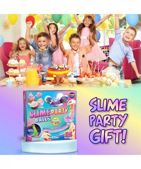 25 Variety Slime Balls Party Favors FunKidz Bulk Premade Soft Small Slime Toys Gifts for Kids Girls Boys Includes Galaxy Fluf...