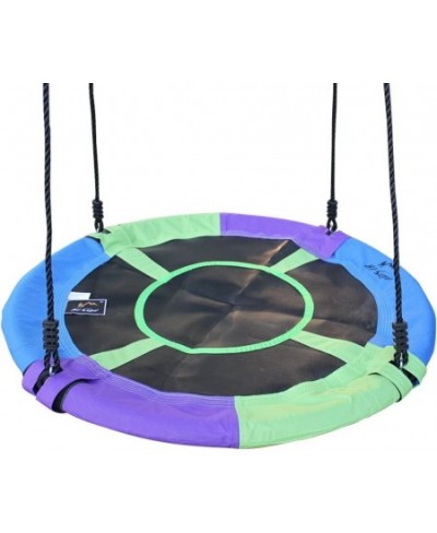 100cm/40 Disc Giant Nest Web Rope Hanging Tree Swing Seat Set Heavy Duty Easy to Set Up for Kids Children Adult Outdoor Backy...