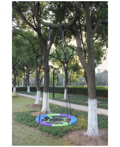 100cm/40 Disc Giant Nest Web Rope Hanging Tree Swing Seat Set Heavy Duty Easy to Set Up for Kids Children Adult Outdoor Backy...