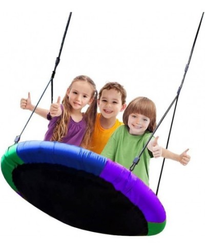 100cm/40 Disc Giant Nest Web Rope Hanging Tree Swing Seat Set Heavy Duty Easy to Set Up for Kids Children Adult Outdoor Backy...