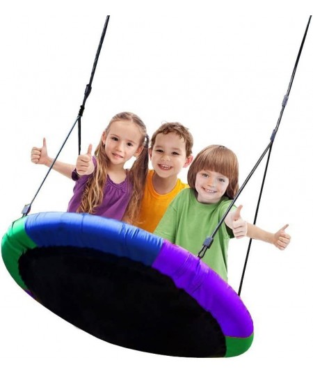 100cm/40 Disc Giant Nest Web Rope Hanging Tree Swing Seat Set Heavy Duty Easy to Set Up for Kids Children Adult Outdoor Backy...