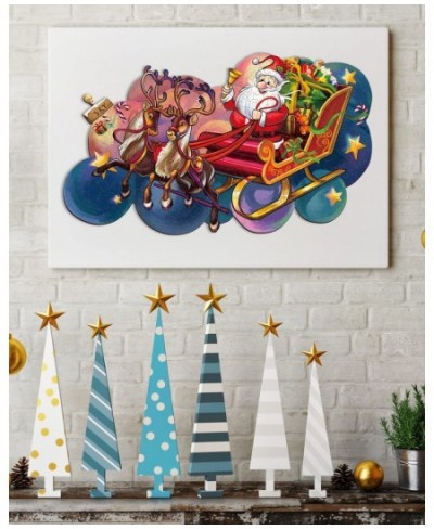 Wooden Puzzles Jigsaw Santa Sleigh Puzzle for Adults and Kids Unique Jigsaw Pieces Fun Challenging Christmas Puzzles Gifts Pe...