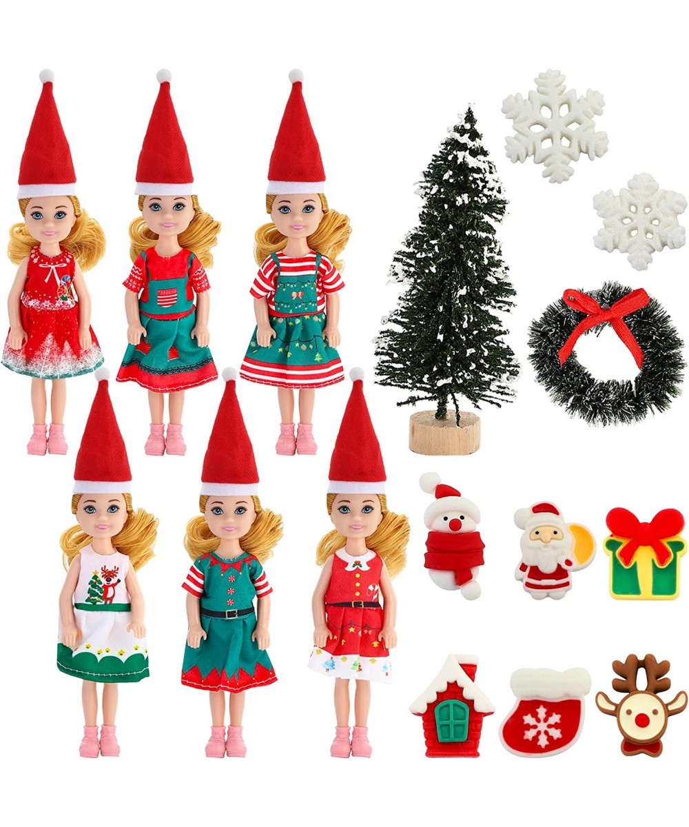 22 Pieces 5 Inch Mini Doll Clothes with Doll Mini Supplies Party Grown Outfits Doll Accessories for Kids Christmas Theme $19....