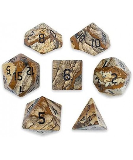 Handmade Stone Dice - Polyhedral Dice Set for Tabletop RPG Adventure Games with a Dice Bag - DND Dice Set Suitable for Dungeo...