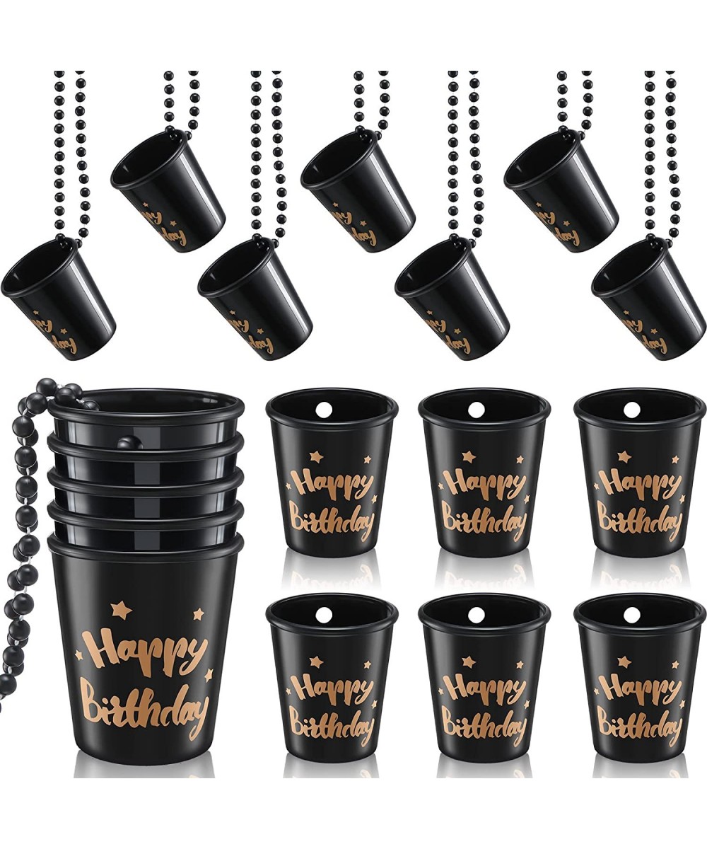 18 Pieces Birthday Shot Glass Necklace Plastic Shot Glass Necklace Colorful for Birthday Wedding Party Supplies (Black) $38.7...