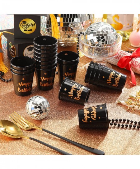 18 Pieces Birthday Shot Glass Necklace Plastic Shot Glass Necklace Colorful for Birthday Wedding Party Supplies (Black) $38.7...