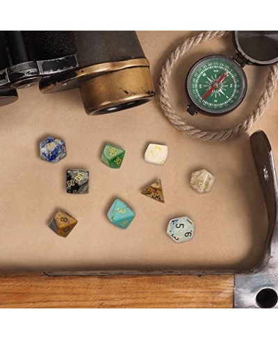 Handmade Stone Dice - Polyhedral Dice Set for Tabletop RPG Adventure Games with a Dice Bag - DND Dice Set Suitable for Dungeo...