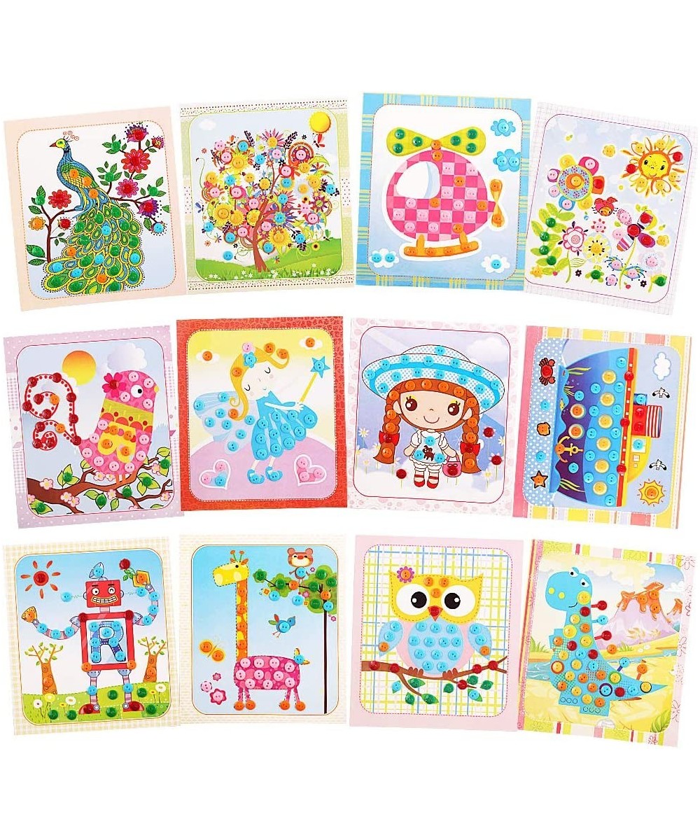 Mosaic Sticker Art Kits for Kids 12 Pcs Kids Art Craft Kits Sticker Puzzle Game DIY Cartoon Animal Learning Education Toys fo...