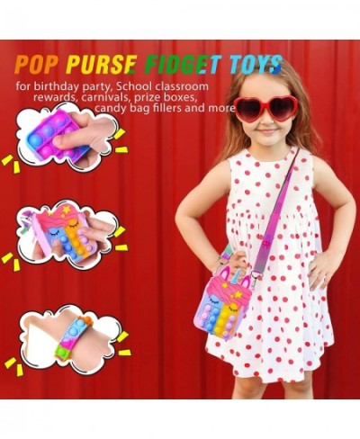 Pop Purse Bag Fidget It Toys Set for Girls Bubble Sensory Unicorn Fidget Push Cross Body Shoulder Bag Purse Bracelet Key Sque...