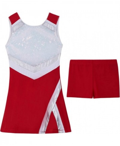 Kids Girls Cheerleading Outfits with Shorts Sleeveless Sequins Sports Dress Cheer Uniform Halloween Costume $23.45 - Kids' Co...