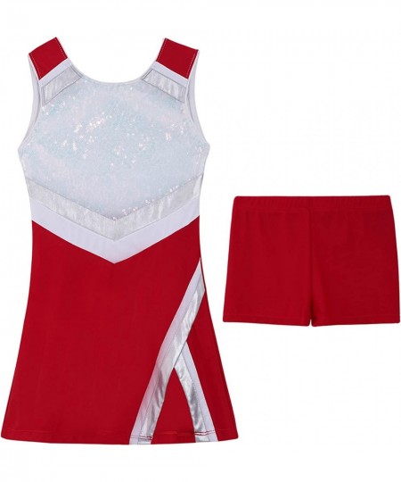 Kids Girls Cheerleading Outfits with Shorts Sleeveless Sequins Sports Dress Cheer Uniform Halloween Costume $23.45 - Kids' Co...