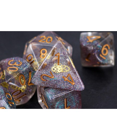 Galaxy Steampunk Gear DND Dice Set for Dungeons and Dragons Gifts D&D D and D Pathfinder Accessories D20 Polyhedral Resin Dic...