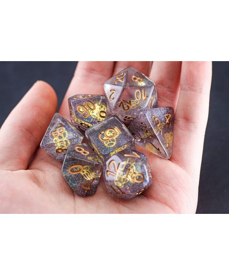 Galaxy Steampunk Gear DND Dice Set for Dungeons and Dragons Gifts D&D D and D Pathfinder Accessories D20 Polyhedral Resin Dic...