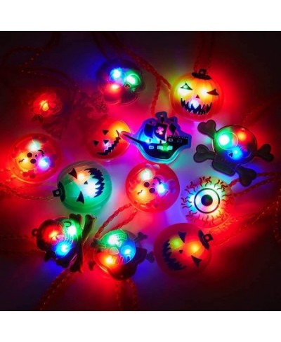 Halloween LED Necklaces Party Favors for Kids and Adults Halloween Light up Flashing Necklace Decoration Trick Treats Gift Ba...