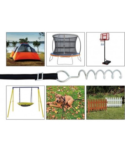 Trampoline Stakes Tie Down Kit Heavy Duty Trampoline Accessories Corkscrew Shape Steel Stakes Anchor Kit for Trampolines $40....