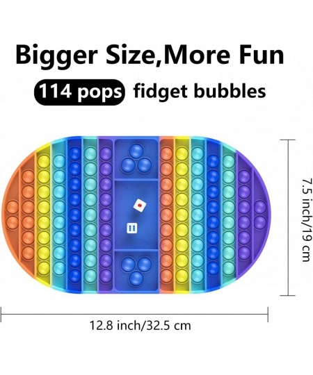 Big Size Bubble Fidget Toy Rainbow Chess Board Push Bubble Popper Fidget Silicone Sensory Toy for Parent-Child Time Stress Re...