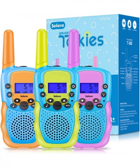 Toys for 4-12 Year Old Boys or Girls 3 Pack Walkie Talkies Outdoor Indoor Stem Toys 3 KM Range 22 Channels 2 Way Radio Gifts ...