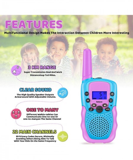 Toys for 4-12 Year Old Boys or Girls 3 Pack Walkie Talkies Outdoor Indoor Stem Toys 3 KM Range 22 Channels 2 Way Radio Gifts ...