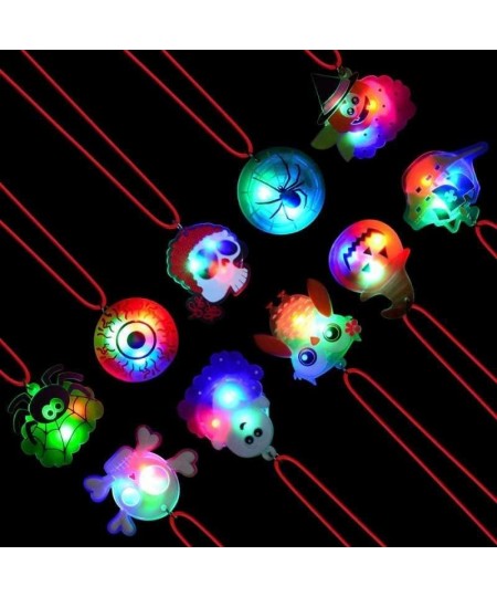 Halloween LED Necklaces Party Favors for Kids and Adults Halloween Light up Flashing Necklace Decoration Trick Treats Gift Ba...