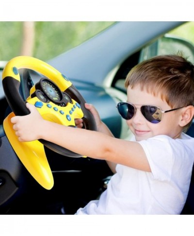 Kids Steering Wheel for Backseat with Car Key Pretend Driving Simulated Driving Steering Wheel Toy with Light and Music Gifts...