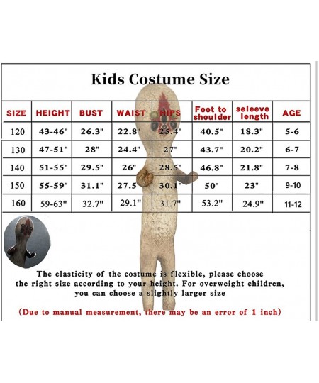 Scary Halloween Costumes for Kids Horror Peanut Sculpture Boys Girls Monster Jumpsuit Holiday 5-12 Years $17.63 - Kids' Costumes