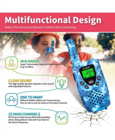 Walkie Talkie for Kids 2 Pack 4 Miles Long Range Rechargeable Walkie Talkie 22 Channels with Flashlight Adventure Toys for 3 ...