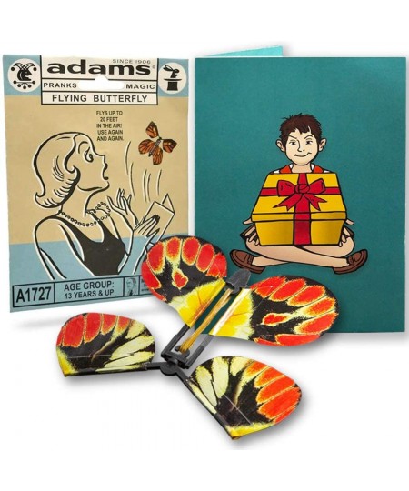 Adams Pranks and Magic Flying Butterfly Card Prank Complete with Greeting Card Ready to Load $16.11 - Gags & Practical Joke Toys