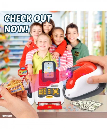 Cash Register for Kids Toys - Grocery Store Pretend Play for Girls Boys Toy Cashier Registers with Scanner and Sound Credit C...