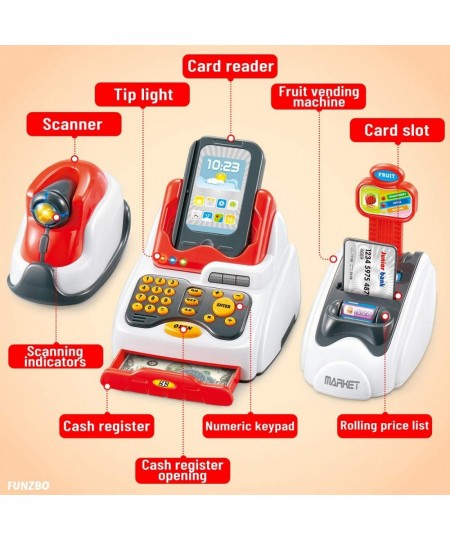 Cash Register for Kids Toys - Grocery Store Pretend Play for Girls Boys Toy Cashier Registers with Scanner and Sound Credit C...