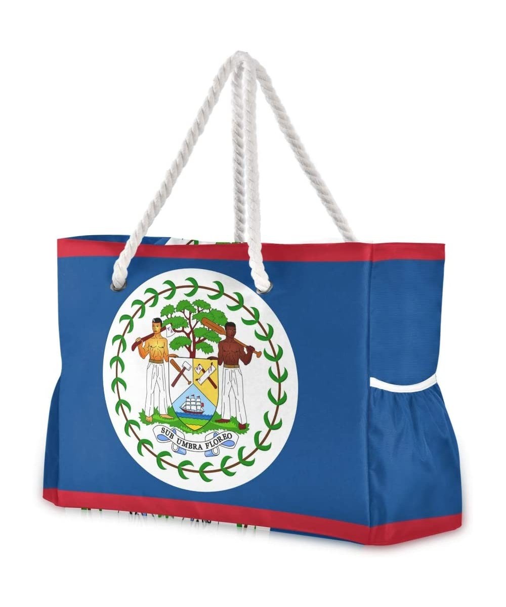 Beach Bag Oversized Beach Tote Beach Toy Bag Belize Flag $75.38 - Sandboxes & Beach Toys