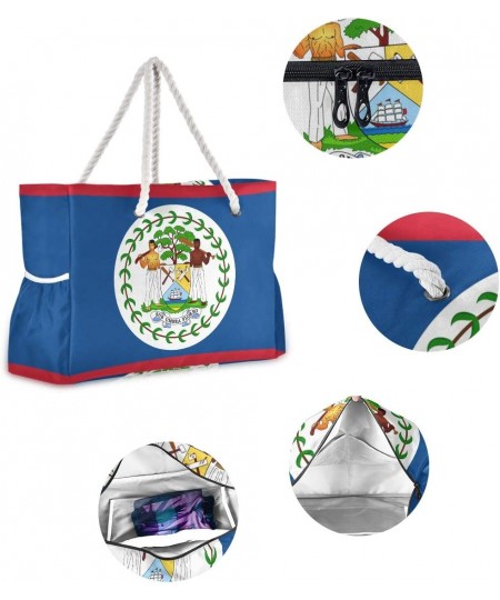 Beach Bag Oversized Beach Tote Beach Toy Bag Belize Flag $75.38 - Sandboxes & Beach Toys