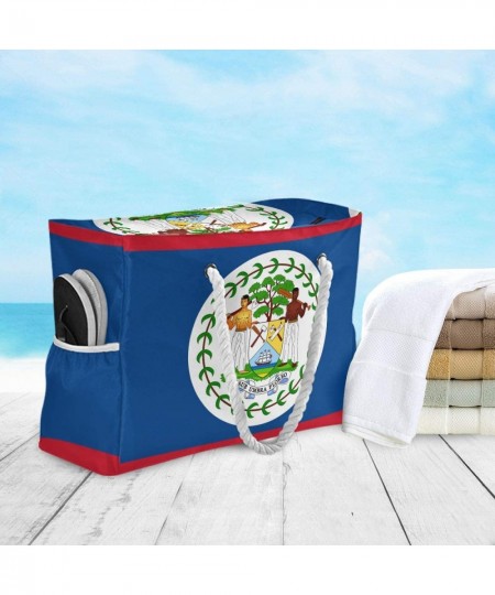 Beach Bag Oversized Beach Tote Beach Toy Bag Belize Flag $75.38 - Sandboxes & Beach Toys