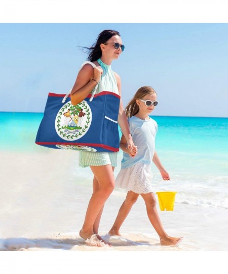 Beach Bag Oversized Beach Tote Beach Toy Bag Belize Flag $75.38 - Sandboxes & Beach Toys