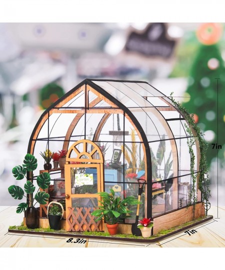 DIY Miniature Dollhouse Kit Wooden Miniature Kit 3D House Puzzle Model Flower Room with Furniture and LED 1:24 Scale Creative...