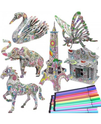 6 Pack 3D Coloring Puzzle Set Art Coloring Painting Puzzle for Kids Age 7 8 9 10 11 12 Fun Creative DIY Toys for Girls Boys $...