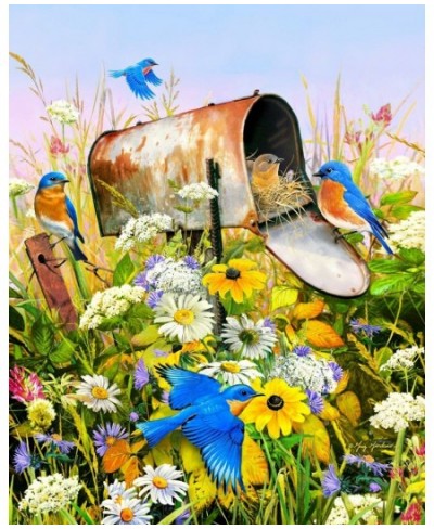 Springbok's 36 Piece Jigsaw Puzzle Blue Birds - Made in USA $31.29 - Jigsaw Puzzles