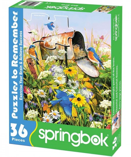 Springbok's 36 Piece Jigsaw Puzzle Blue Birds - Made in USA $31.29 - Jigsaw Puzzles