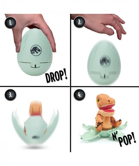 Stuff Jurassic World Drop 'n Pop Dino - T Rex | Dinosaur Egg with Pop-up Plush Toy | Official Dominion Merchandise Gifts and ...