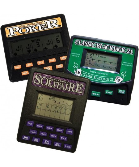 3 in 1 Gambling Handheld Video Game Pack - Solitaire Handheld Game - Blackjack Handheld Game - Poker Handheld Game $65.15 - K...