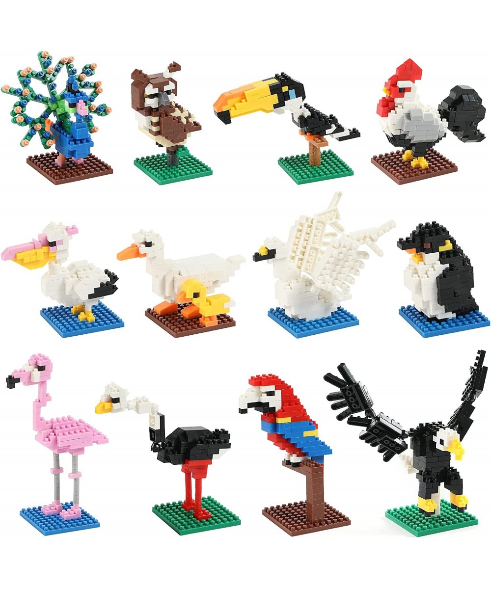 12 PCS Party Favors for Kids Mini Animals Building Blocks Sets Birds Party Favor Blocks Set $35.21 - Toy Building Sets