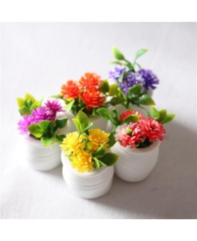 Dollhouse Decoration Accessories 5 PCS Miniature Scene Model Mini Simulation Flower Plant Pot $17.44 - Dollhouse Accessories