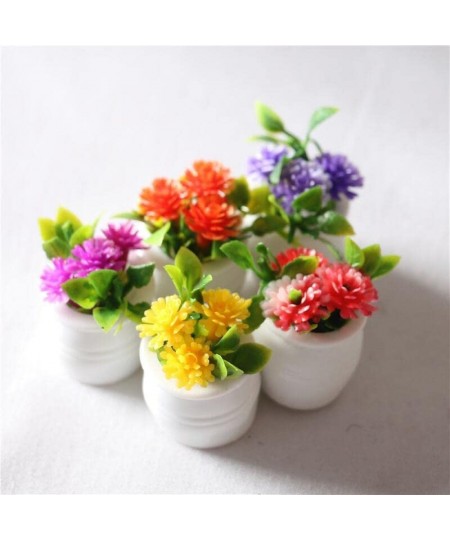 Dollhouse Decoration Accessories 5 PCS Miniature Scene Model Mini Simulation Flower Plant Pot $17.44 - Dollhouse Accessories