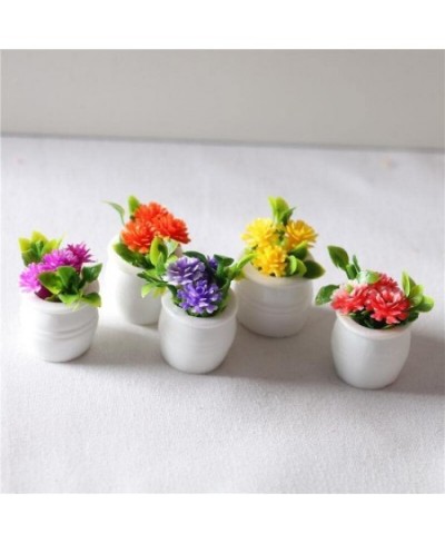 Dollhouse Decoration Accessories 5 PCS Miniature Scene Model Mini Simulation Flower Plant Pot $17.44 - Dollhouse Accessories