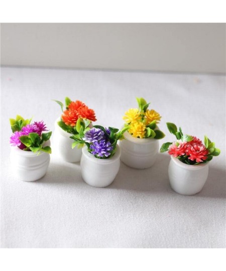 Dollhouse Decoration Accessories 5 PCS Miniature Scene Model Mini Simulation Flower Plant Pot $17.44 - Dollhouse Accessories