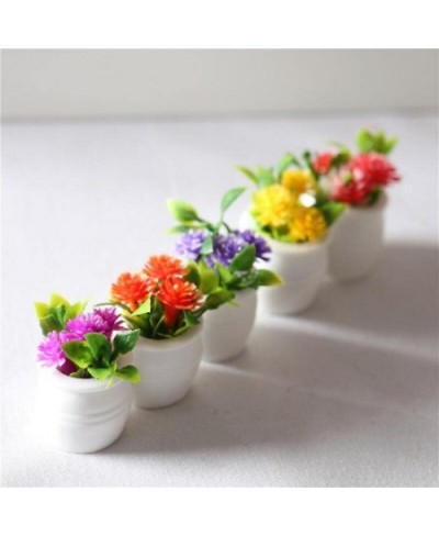 Dollhouse Decoration Accessories 5 PCS Miniature Scene Model Mini Simulation Flower Plant Pot $17.44 - Dollhouse Accessories