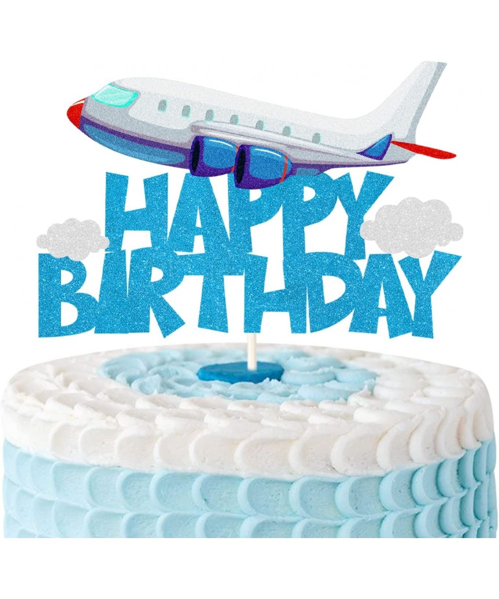 Airplane Birthday Cake Topper Airplane Travel Themed Birthday Party Decorations for Kids Birthday Party Kids Plane Theme Part...