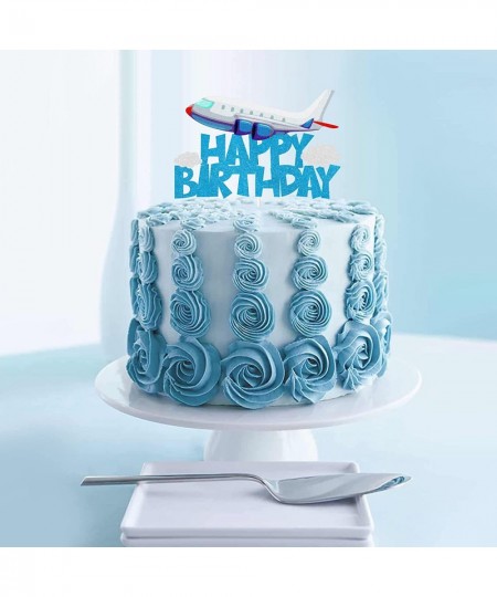 Airplane Birthday Cake Topper Airplane Travel Themed Birthday Party Decorations for Kids Birthday Party Kids Plane Theme Part...