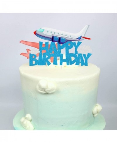 Airplane Birthday Cake Topper Airplane Travel Themed Birthday Party Decorations for Kids Birthday Party Kids Plane Theme Part...